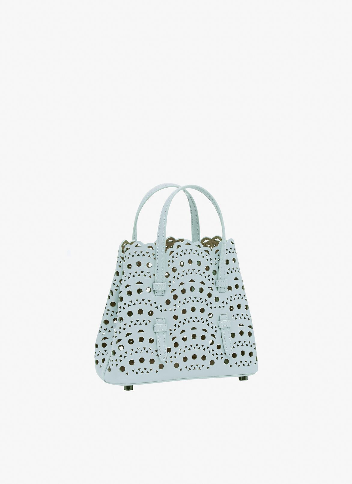 Mina 20 bag in vienne wave  calfskin ALAÏA GREY/GREEN MINA 20 BAG IN VIENNE WAVE  CALFSKIN
